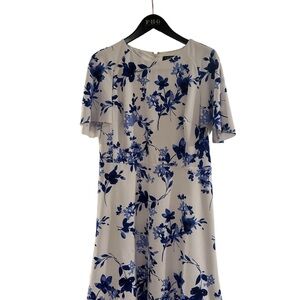 Ralph Lauren Blue and White Floral Dress